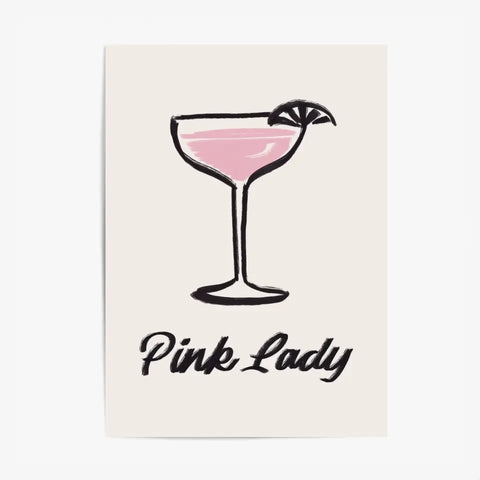 Affiche Et Tableau Minimaliste Cocktail Pink Lady