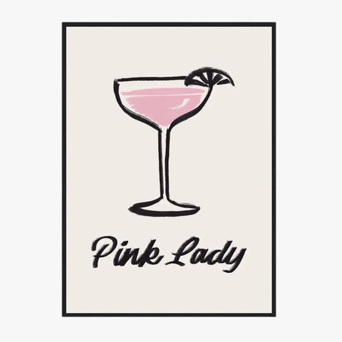 Affiche Et Tableau Minimaliste Cocktail Pink Lady