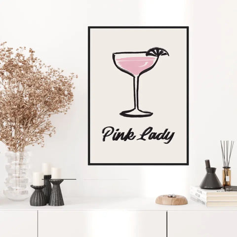 Affiche Et Tableau Minimaliste Cocktail Pink Lady