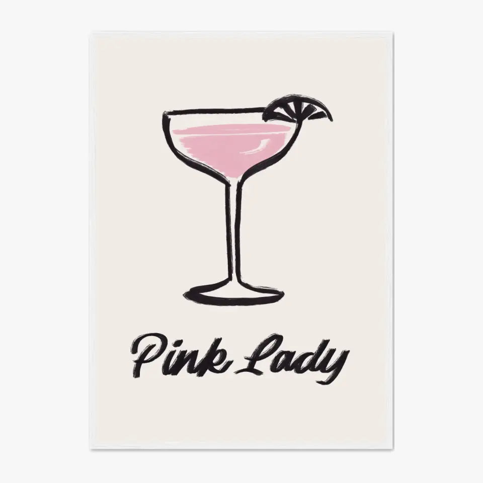 Affiche Et Tableau Minimaliste Cocktail Pink Lady