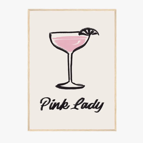 Affiche Et Tableau Minimaliste Cocktail Pink Lady