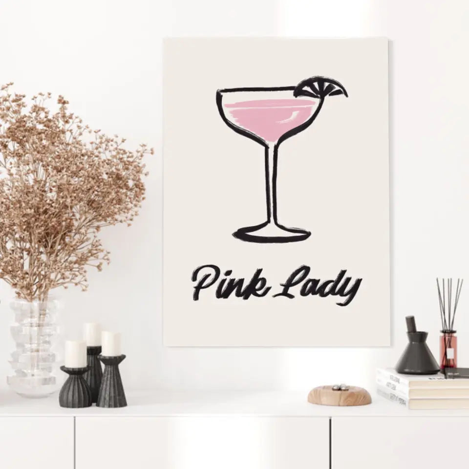 Affiche Et Tableau Minimaliste Cocktail Pink Lady