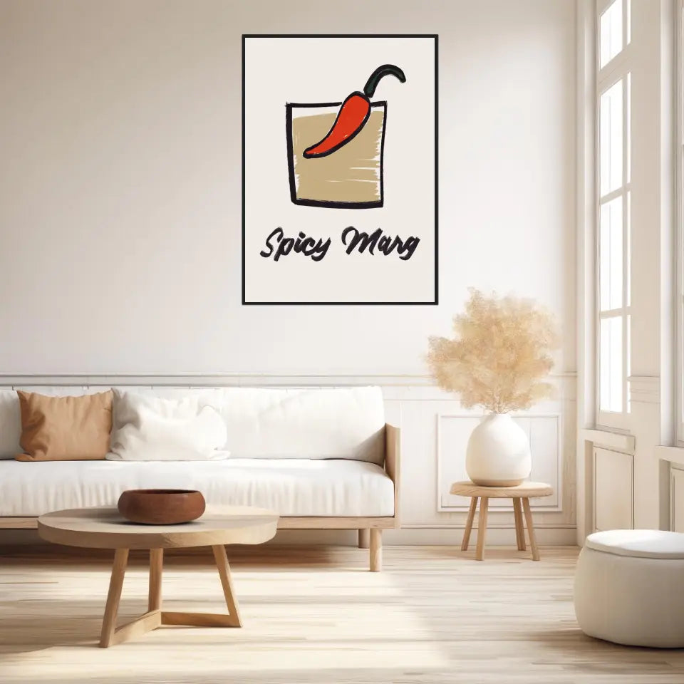 Affiche Et Tableau Minimaliste Cocktail Spicy Margarita