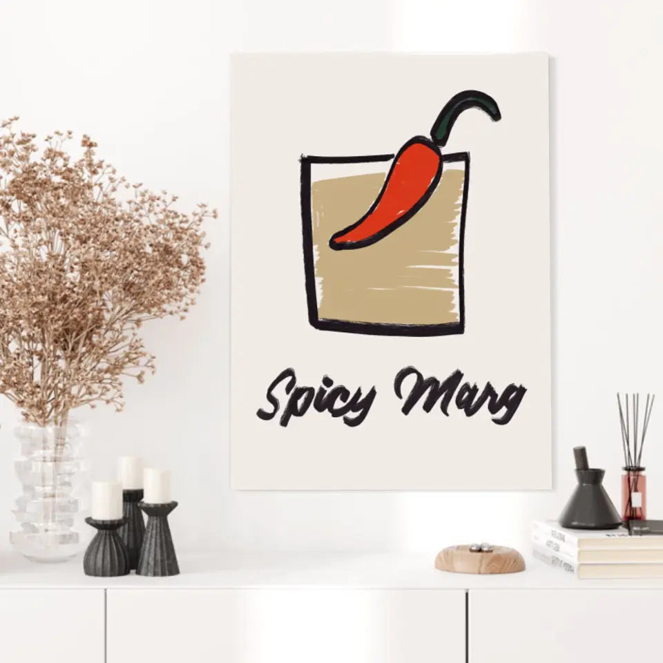 Affiche Et Tableau Minimaliste Cocktail Spicy Margarita