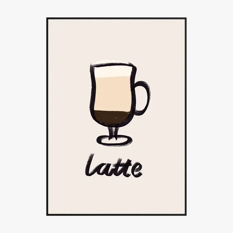 Affiche Et Tableau Minimaliste Café Latte