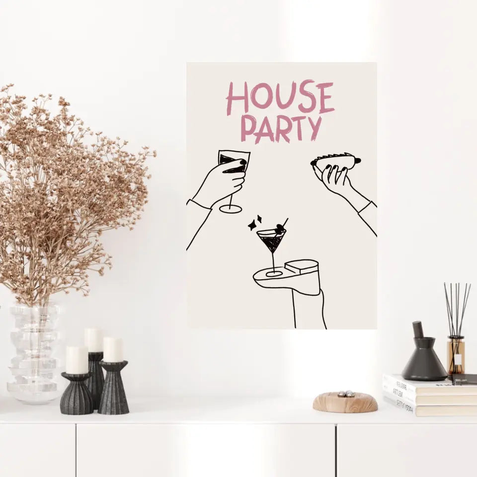 Affiche Et Tableau Minimaliste House Party