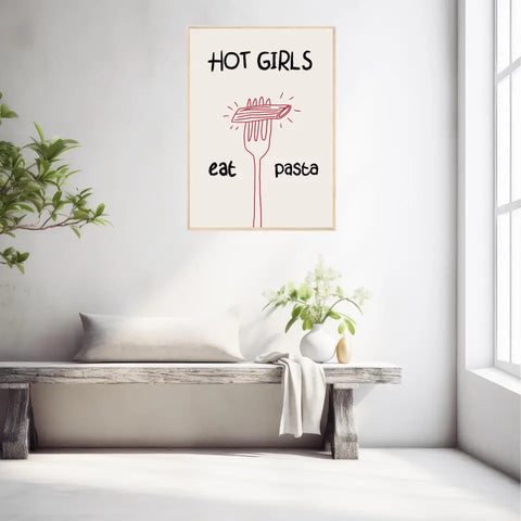 Affiche Et Tableau Minimaliste Hot Girls Eat Pasta