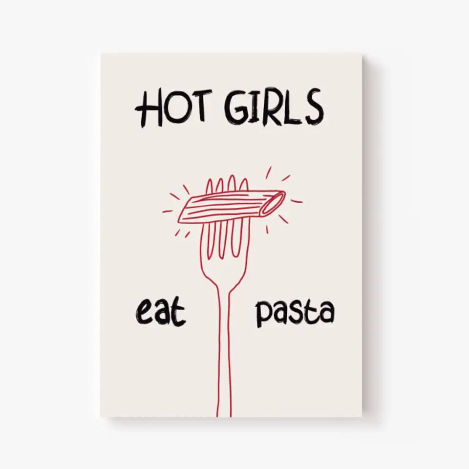 Affiche Et Tableau Minimaliste Hot Girls Eat Pasta