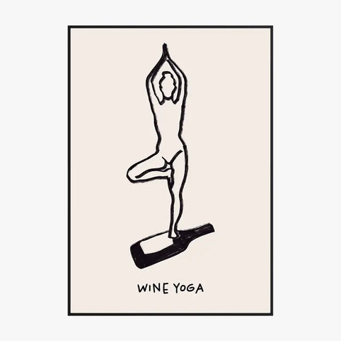 Affiche Et Tableau Minimaliste Wine Yoga