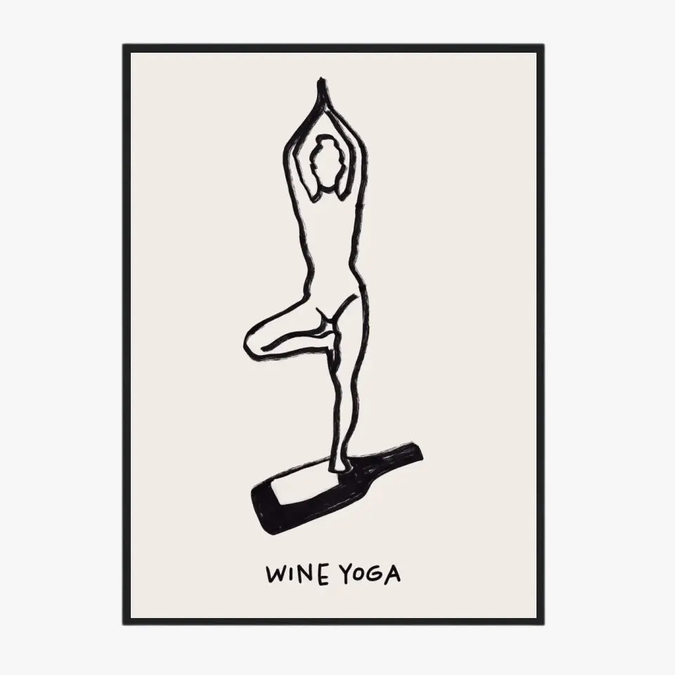 Affiche Et Tableau Minimaliste Wine Yoga