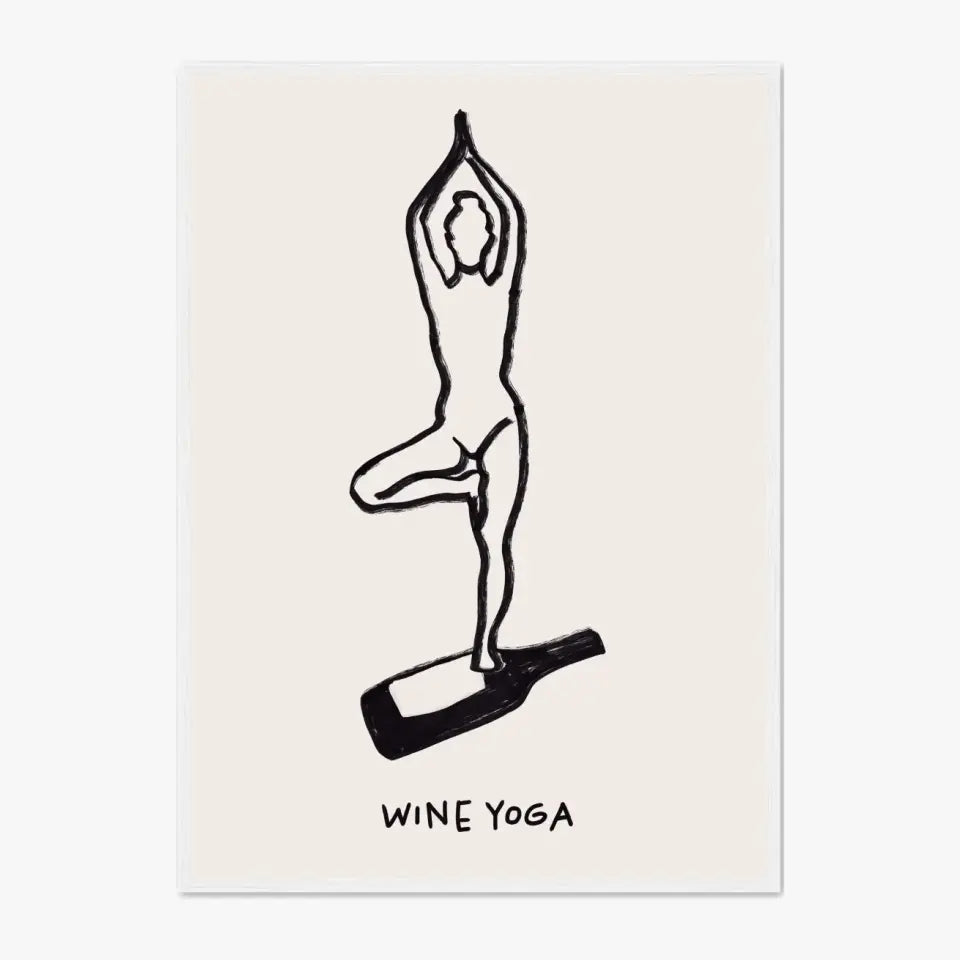 Affiche Et Tableau Minimaliste Wine Yoga