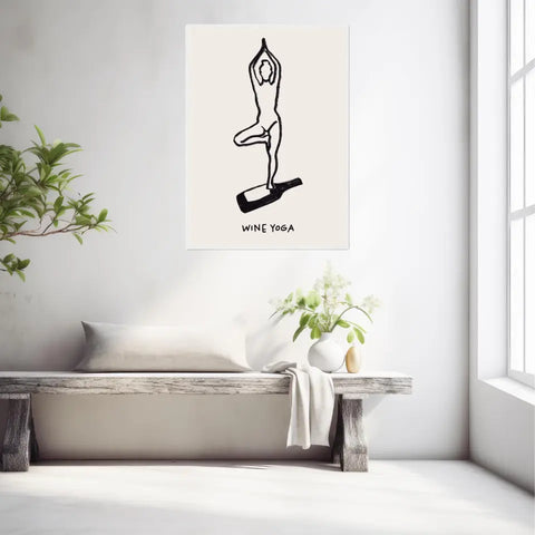 Affiche Et Tableau Minimaliste Wine Yoga