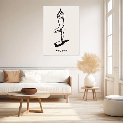 Affiche Et Tableau Minimaliste Wine Yoga