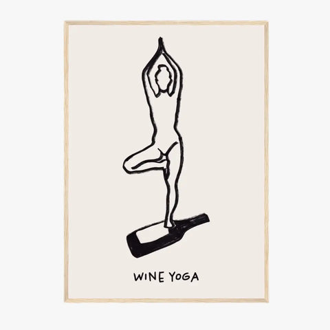 Affiche Et Tableau Minimaliste Wine Yoga