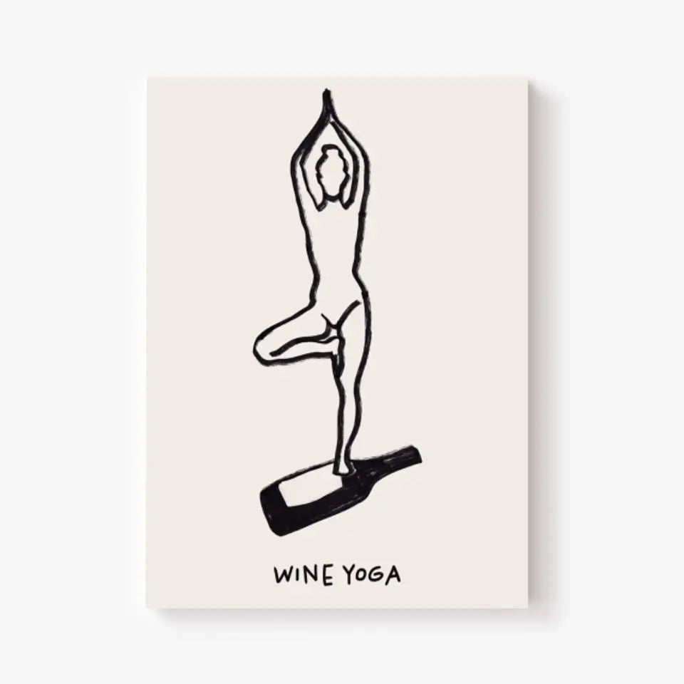 Affiche Et Tableau Minimaliste Wine Yoga