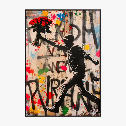 Affiche Et Tableau Street Art Bansky Style Flowers