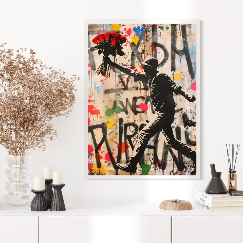 Affiche Et Tableau Street Art Bansky Style Flowers