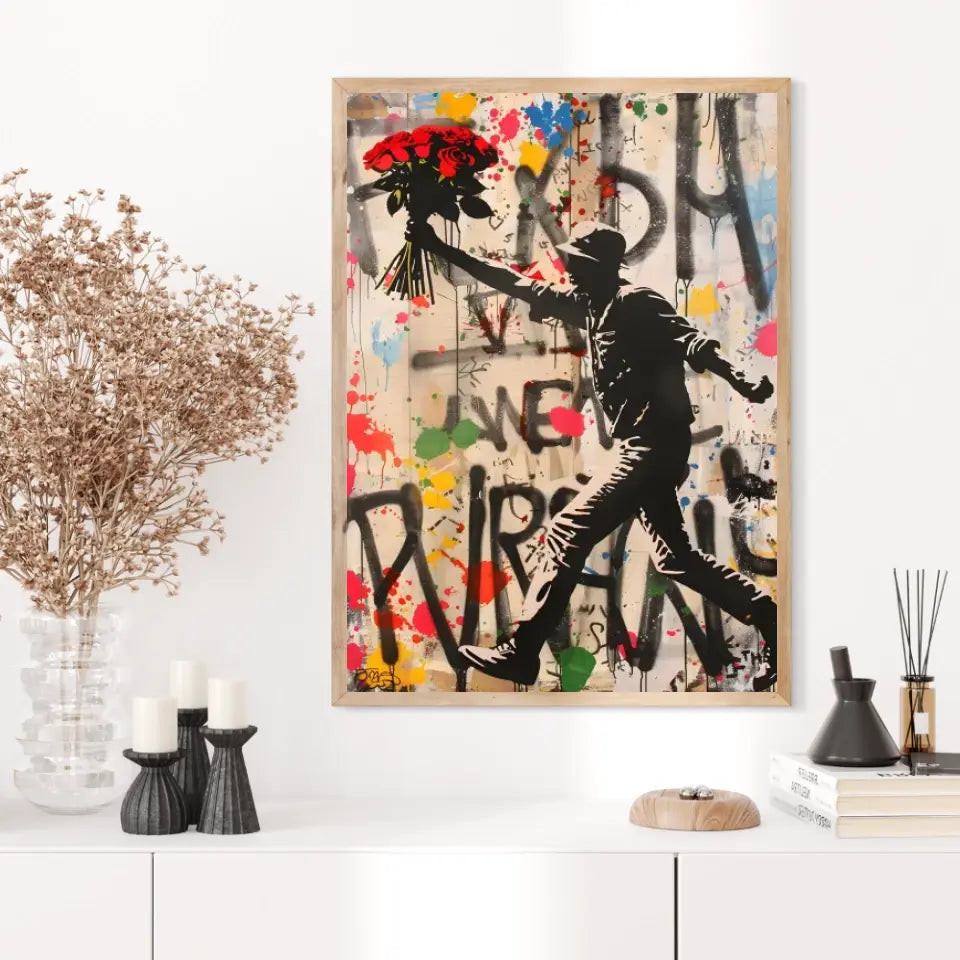 Affiche Et Tableau Street Art Bansky Style Flowers