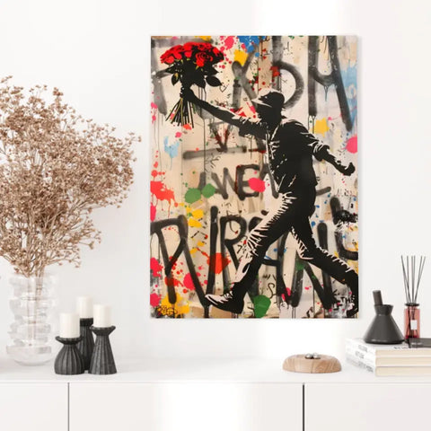 Affiche Et Tableau Street Art Bansky Style Flowers