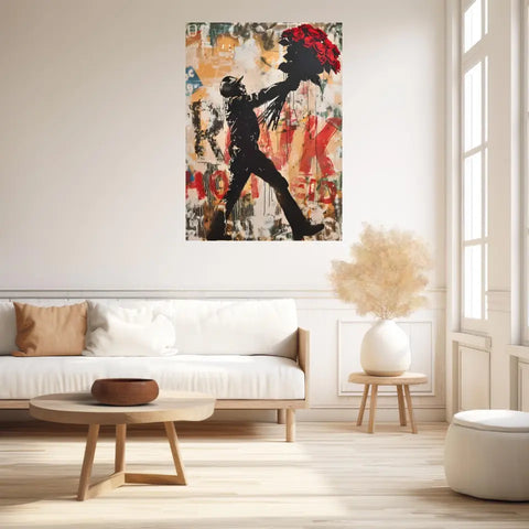 Affiche Et Tableau Street Art Bansky Style Red Flowers