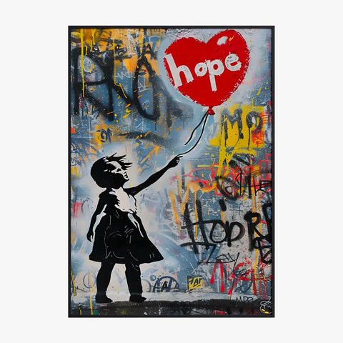 Affiche Et Tableau Street Art Girl With Balloon Heart