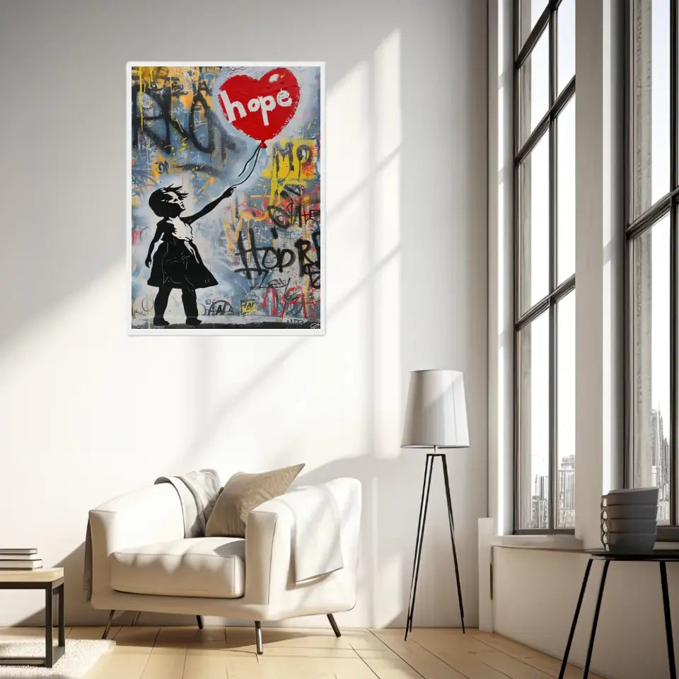 Affiche Et Tableau Street Art Girl With Balloon Heart