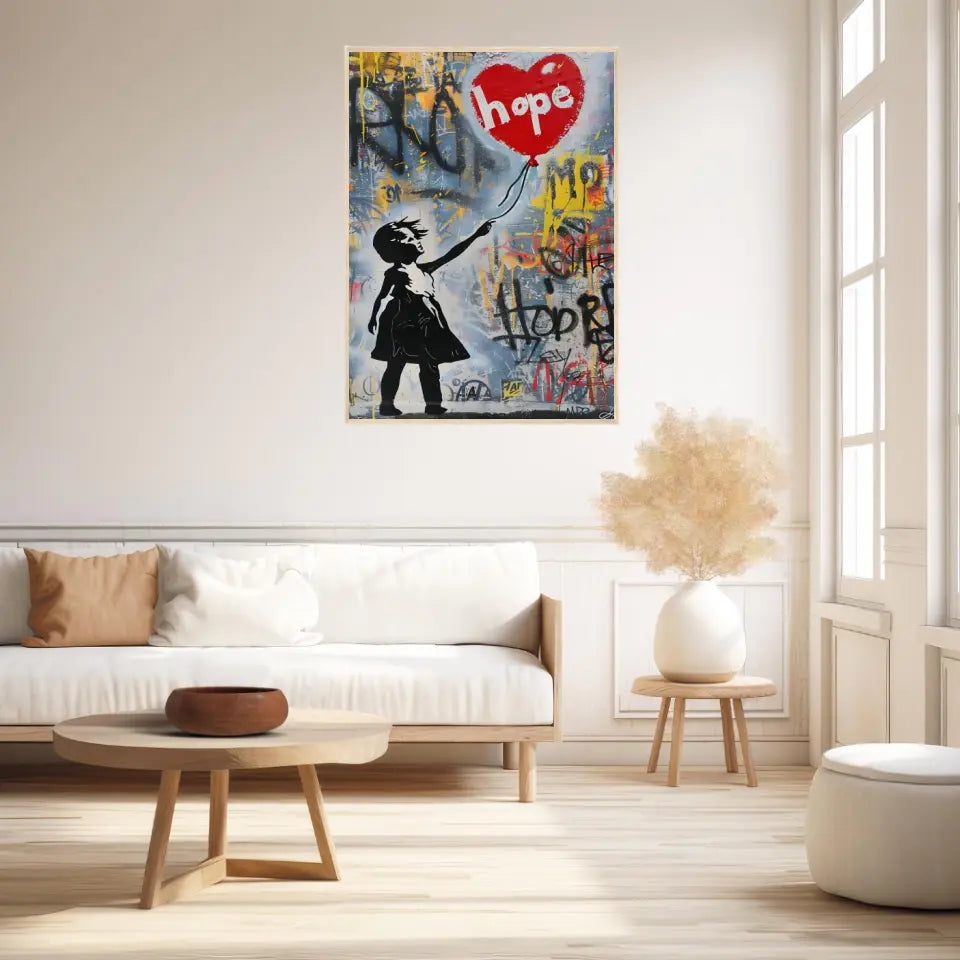 Affiche Et Tableau Street Art Girl With Balloon Heart