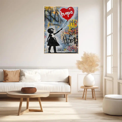 Affiche Et Tableau Street Art Girl With Balloon Heart