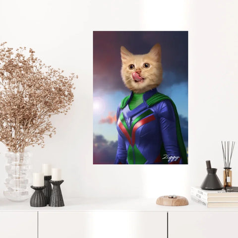 Tableau Animaux Portrait Personnalisé Super Héros Bébé Chat