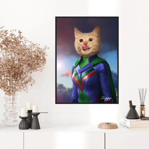 Tableau Animaux Portrait Personnalisé Super Héros Bébé Chat