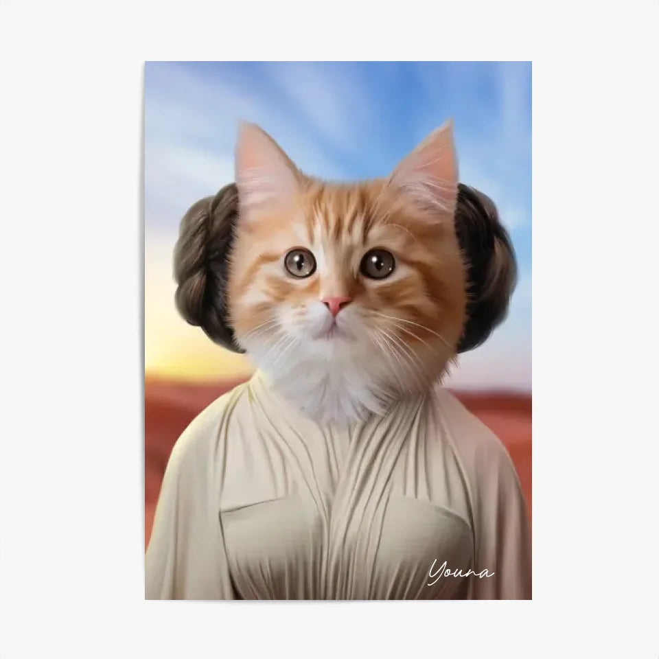 Tableau Animaux Portrait Personnalisé Princesse Leia Tatooine