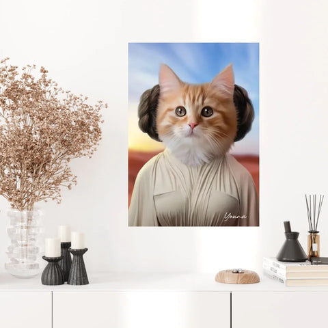 Tableau Animaux Portrait Personnalisé Princesse Leia Tatooine