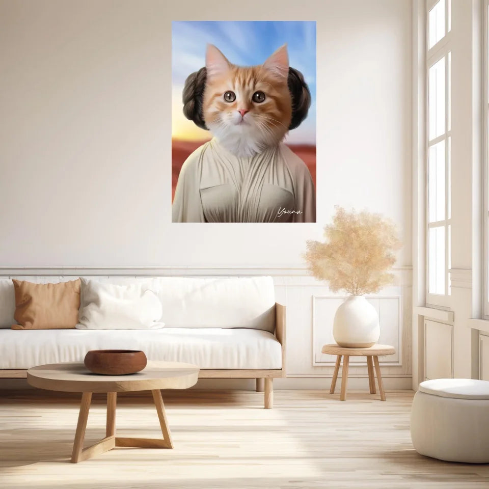 Tableau Animaux Portrait Personnalisé Princesse Leia Tatooine