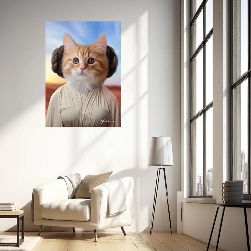 Tableau Animaux Portrait Personnalisé Princesse Leia Tatooine