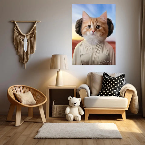 Tableau Animaux Portrait Personnalisé Princesse Leia Tatooine