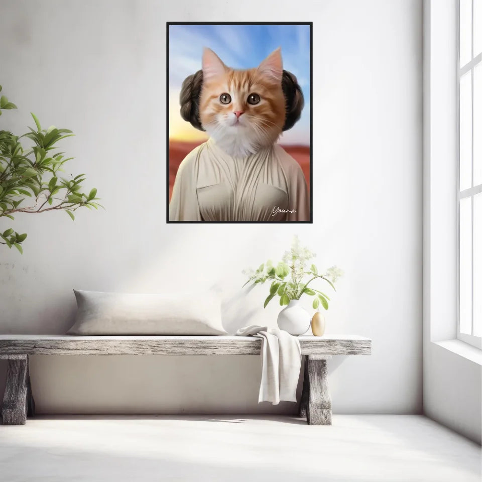 Tableau Animaux Portrait Personnalisé Princesse Leia Tatooine