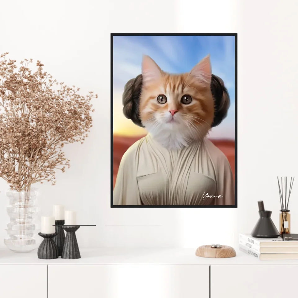 Tableau Animaux Portrait Personnalisé Princesse Leia Tatooine