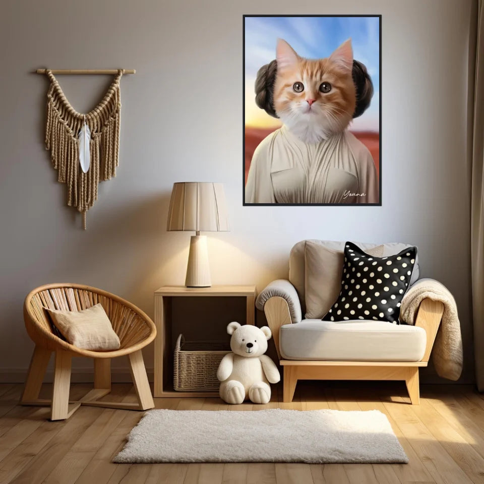 Tableau Animaux Portrait Personnalisé Princesse Leia Tatooine