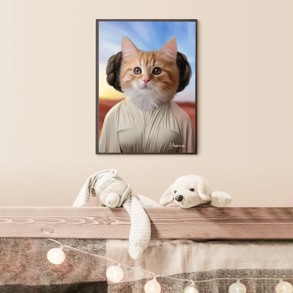 Tableau Animaux Portrait Personnalisé Princesse Leia Tatooine