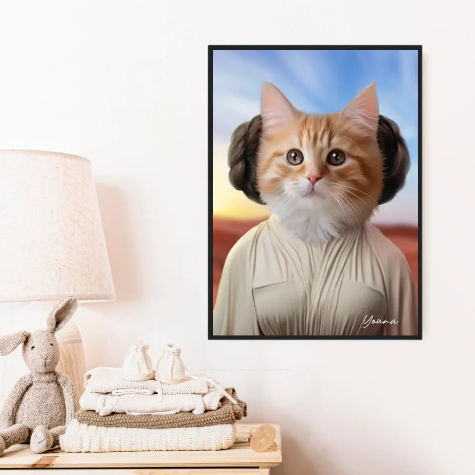 Tableau Animaux Portrait Personnalisé Princesse Leia Tatooine