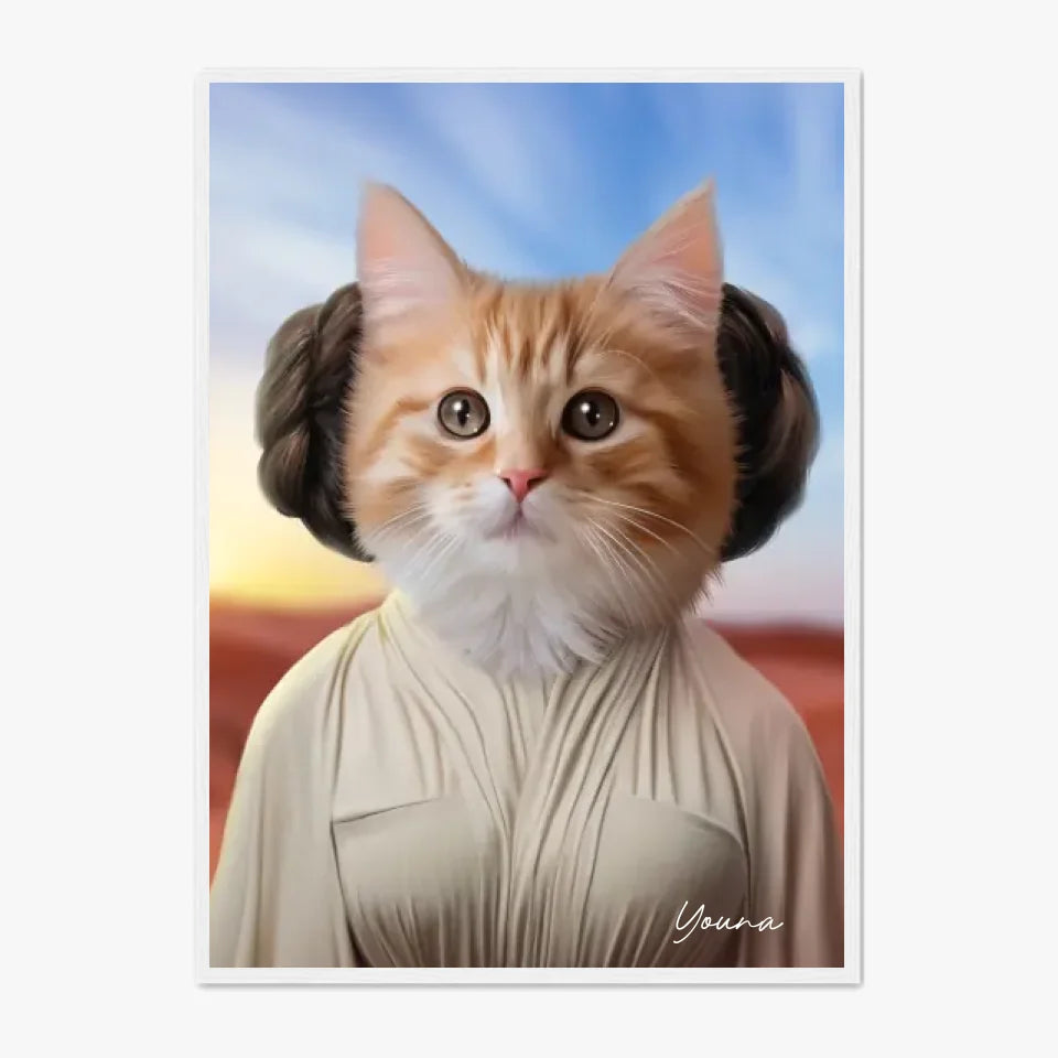 Tableau Animaux Portrait Personnalisé Princesse Leia Tatooine