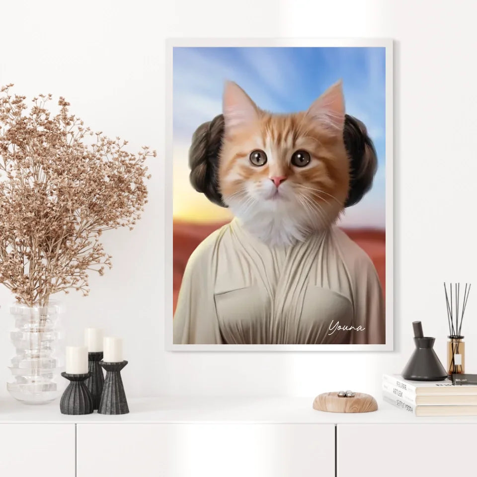 Tableau Animaux Portrait Personnalisé Princesse Leia Tatooine