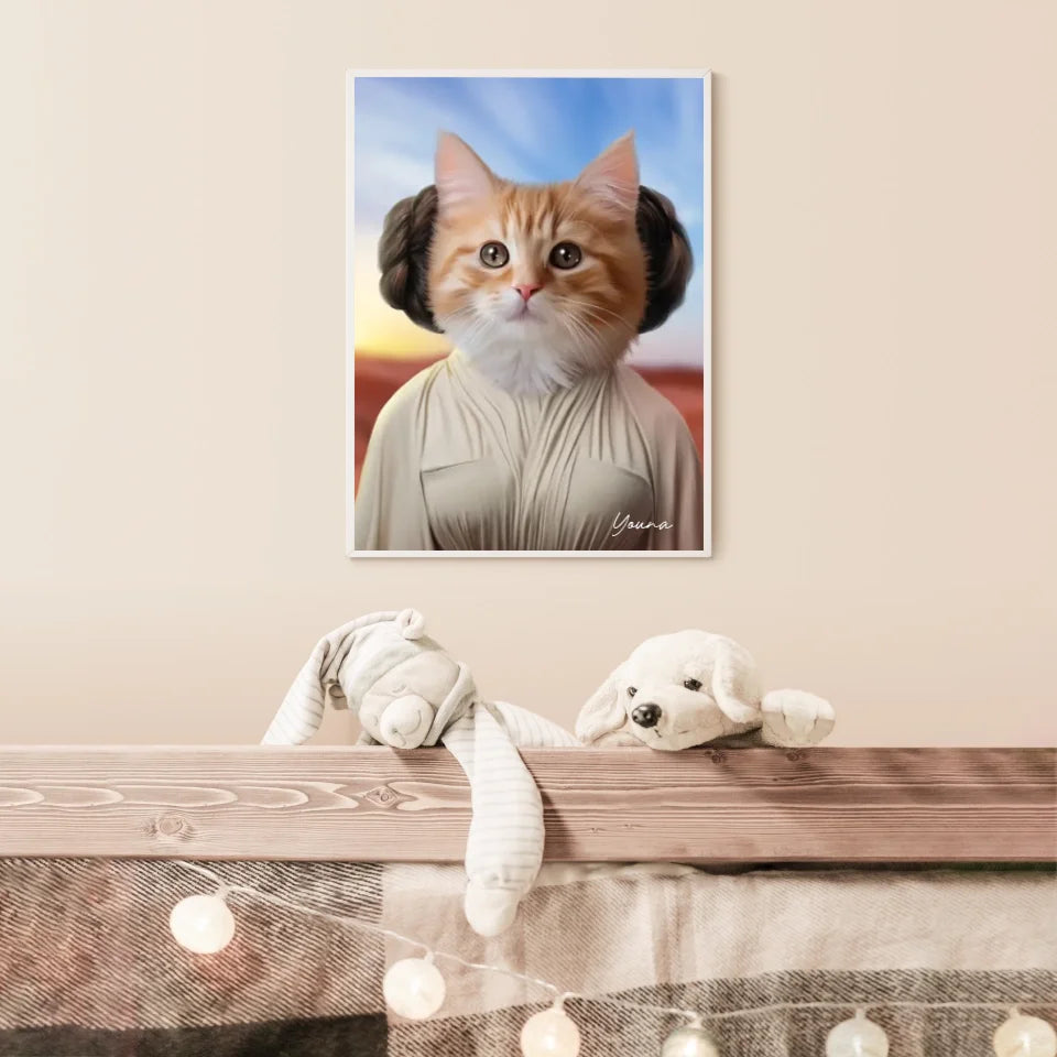 Tableau Animaux Portrait Personnalisé Princesse Leia Tatooine