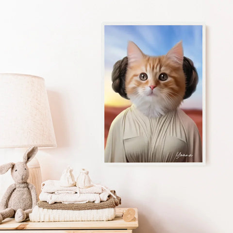 Tableau Animaux Portrait Personnalisé Princesse Leia Tatooine