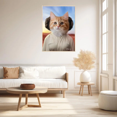 Tableau Animaux Portrait Personnalisé Princesse Leia Tatooine