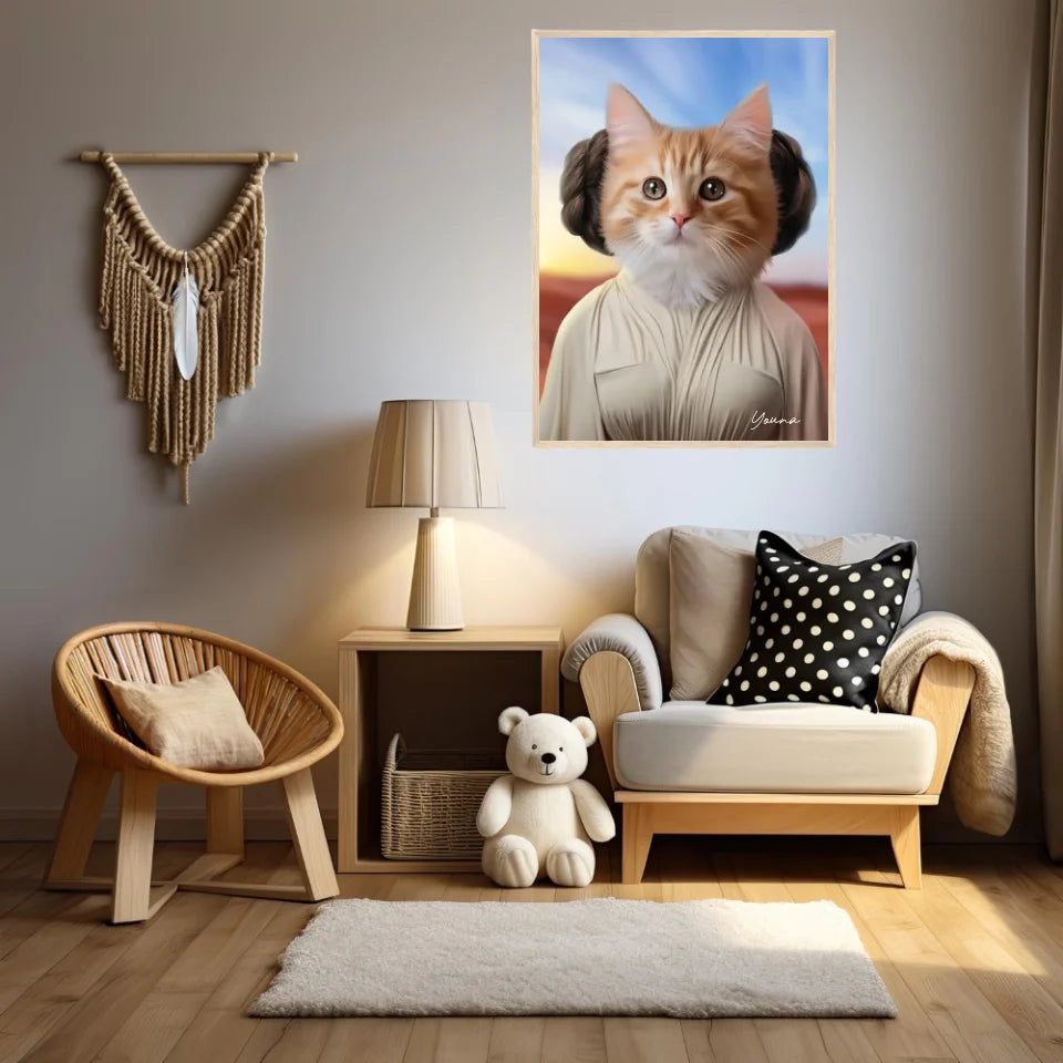 Tableau Animaux Portrait Personnalisé Princesse Leia Tatooine