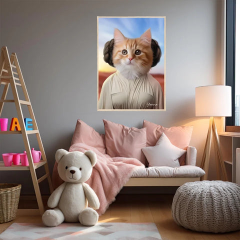 Tableau Animaux Portrait Personnalisé Princesse Leia Tatooine