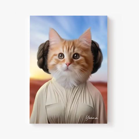 Tableau Animaux Portrait Personnalisé Princesse Leia Tatooine