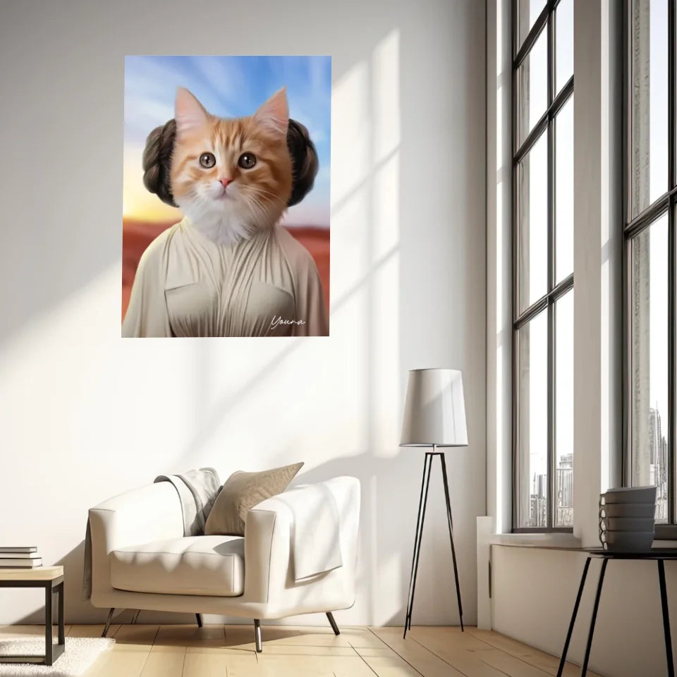 Tableau Animaux Portrait Personnalisé Princesse Leia Tatooine