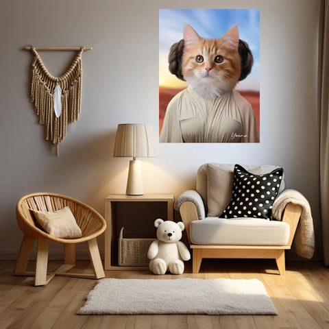 Tableau Animaux Portrait Personnalisé Princesse Leia Tatooine